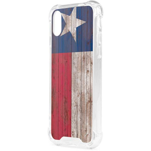 Texas Flag Dark Wood iPhone XS Clear Case