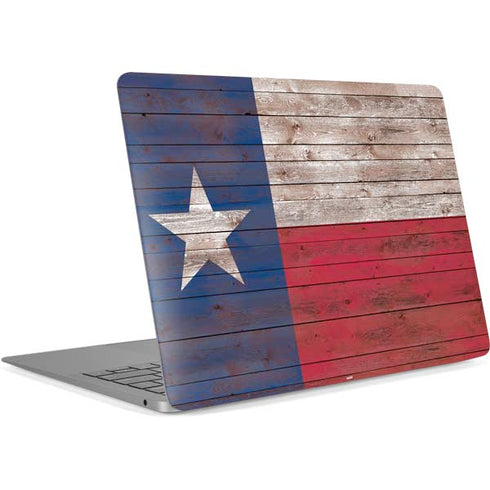 Texas Flag Dark Wood Apple MacBook Air Skin