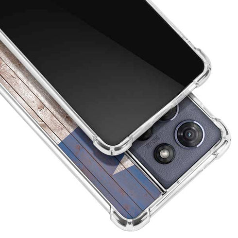 Texas Flag Dark Wood Moto G 5G (2025) Clear Case