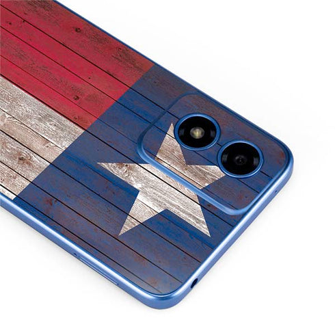 Texas Flag Dark Wood Moto G Play 4G (2024) Skin