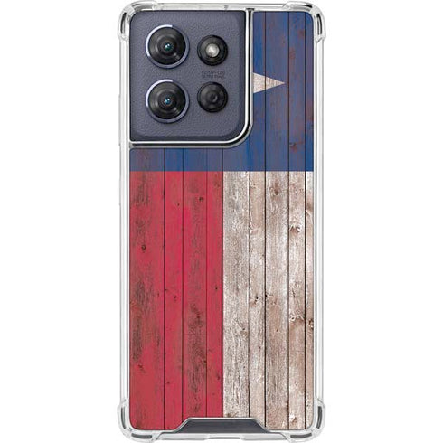 Texas Flag Dark Wood Moto G Power 5G (2025) Clear Case