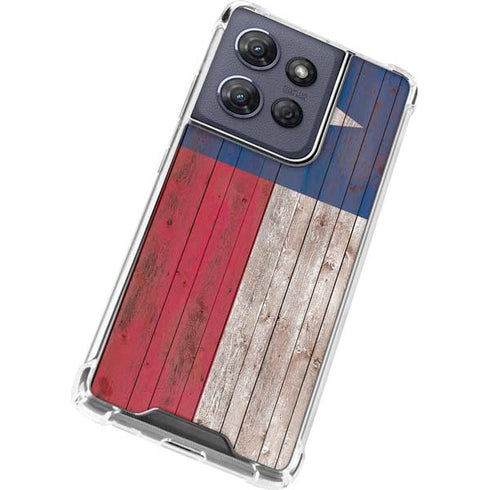 Texas Flag Dark Wood Moto G Stylus 5G (2025) Clear Case
