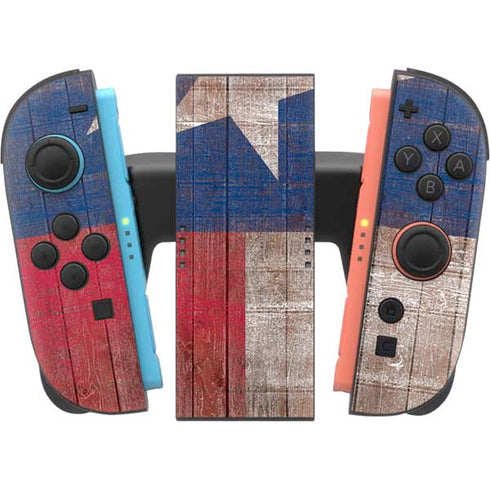 Texas Flag Dark Wood Nintendo Switch 2 (2025) Joy-Con Controller Skin