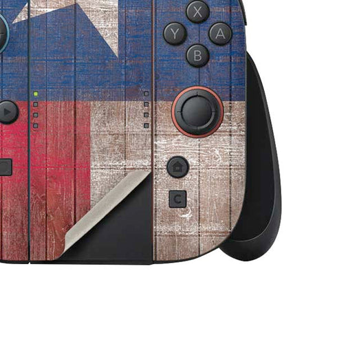Texas Flag Dark Wood Nintendo Switch 2 (2025) Joy-Con Controller Skin