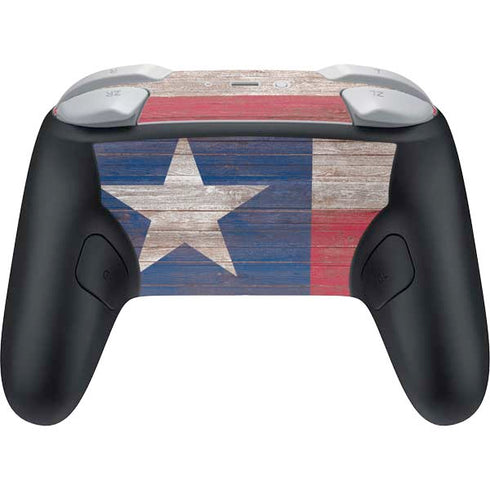 Texas Flag Dark Wood Nintendo Switch 2 (2025) Pro Controller Skin