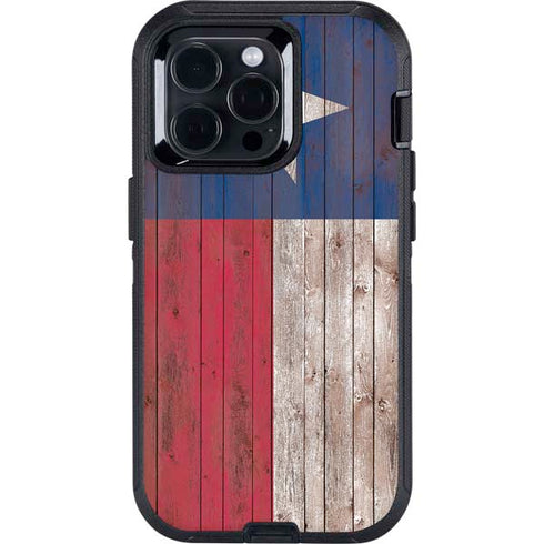 Texas Flag Dark Wood Otterbox Defender iPhone Skin