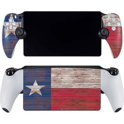 Texas Flag Dark Wood PlayStation Portal Remote Player Skin