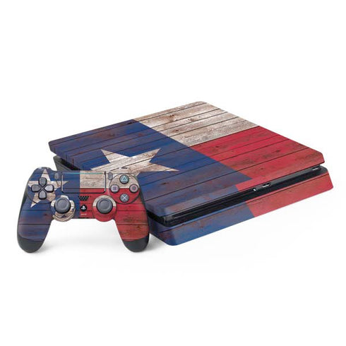 Texas Flag Dark Wood PlayStation PS4 Skins