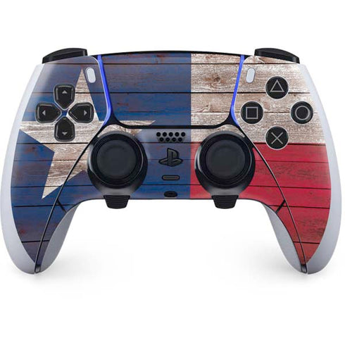 Texas Flag Dark Wood PlayStation PS5 Skins