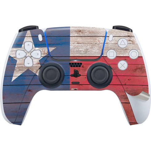 Texas Flag Dark Wood PS5 Pro Bundle Skin
