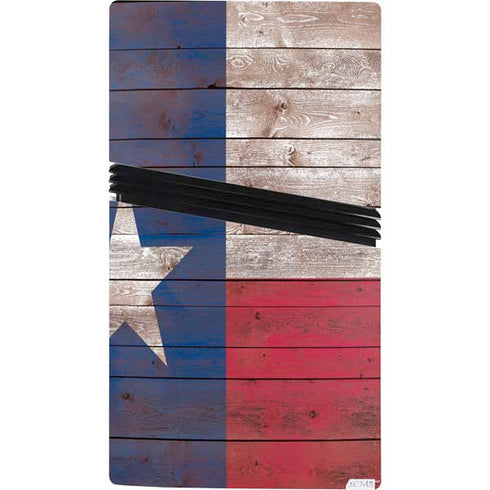 Texas Flag Dark Wood PS5 Pro Console Skin