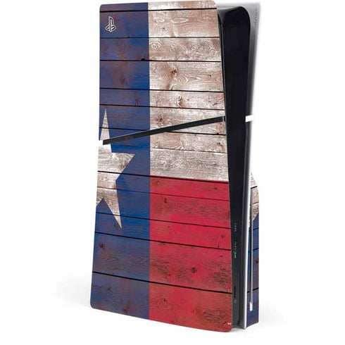 Texas Flag Dark Wood PlayStation PS5 Skins