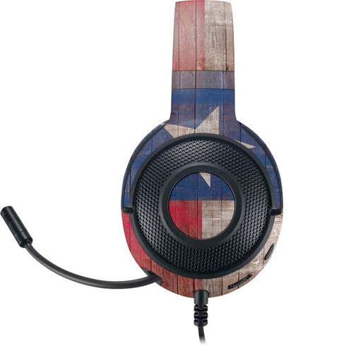 Texas Flag Dark Wood Razer Kraken X Skin