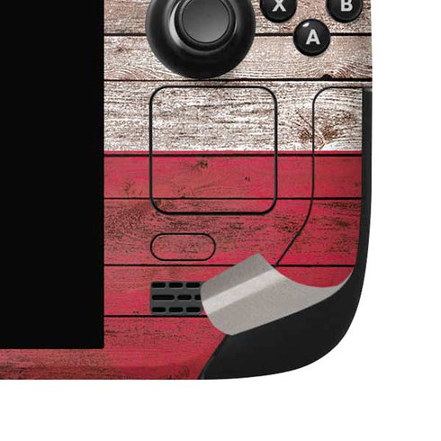Texas Flag Dark Wood Steam Deck Handheld Gaming Computer OLED Skin
