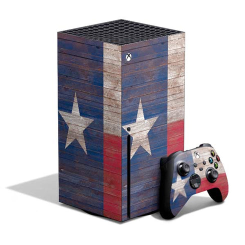 Texas Flag Dark Wood Xbox Series X Bundle Skin
