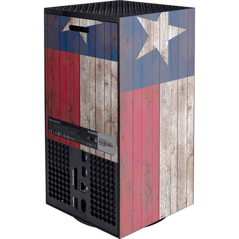 Texas Flag Dark Wood XBox Series X Digital Edition Console Skin