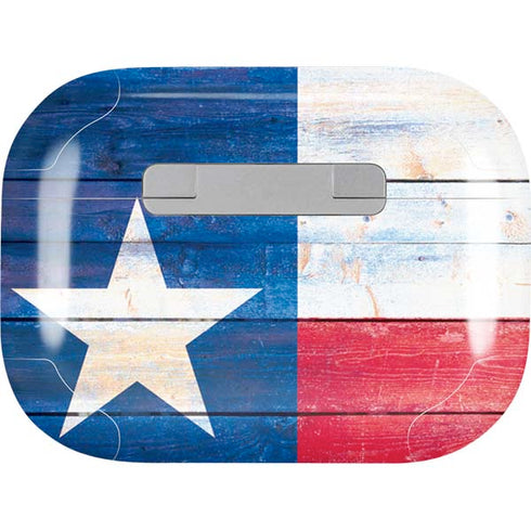 Texas Flag Light Wood AirPods Skins