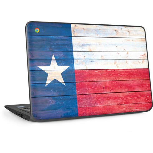 Texas Flag Light Wood HP Chromebook Skin
