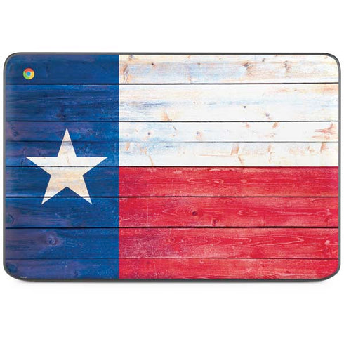 Texas Flag Light Wood HP Chromebook Skin