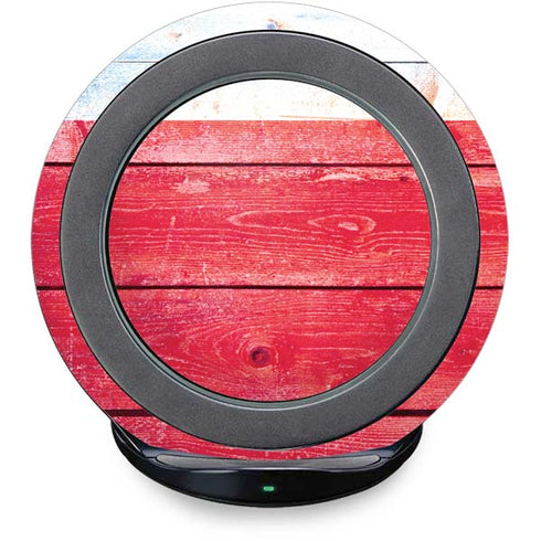 Texas Flag Light Wood Fast Charge Wireless Charging Stand Skin