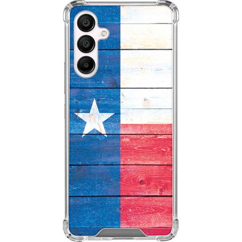 Texas Flag Light Wood Galaxy A16 5G Clear Case