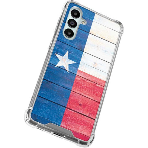 Texas Flag Light Wood Galaxy A16 5G Clear Case