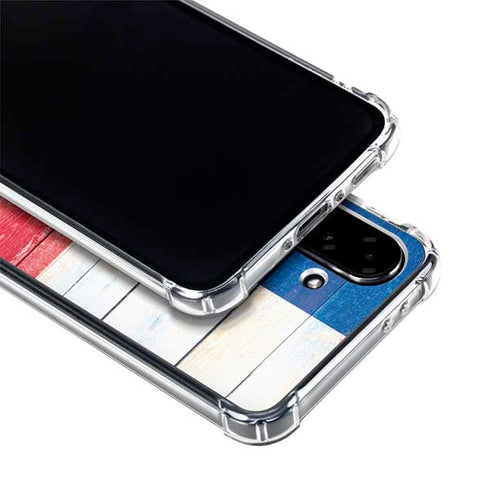 Texas Flag Light Wood Galaxy A36 5G Clear Case