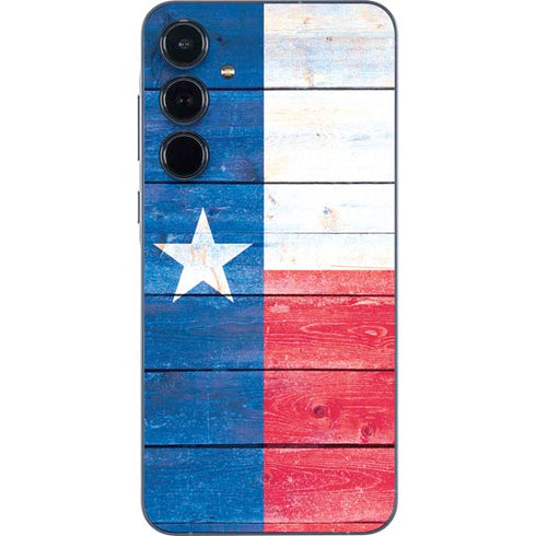 Texas Flag Light Wood Galaxy A55 5G Skin