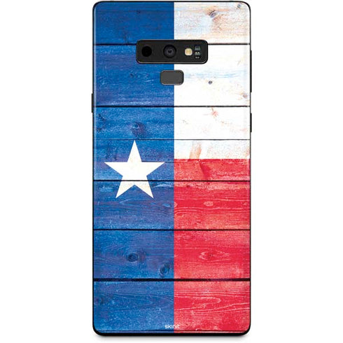Texas Flag Light Wood Galaxy Note 9 Skin