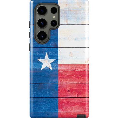 Texas Flag Light Wood Galaxy S23 Ultra Pro Case