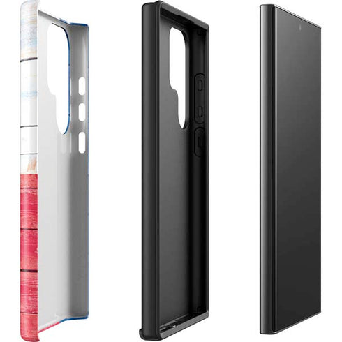 Texas Flag Light Wood Galaxy S23 Ultra Pro Case