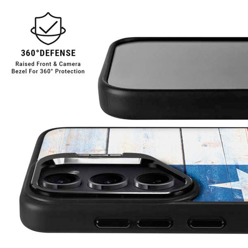 Texas Flag Light Wood Galaxy S24 Kickstand Case