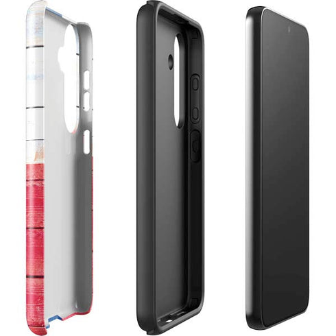 Texas Flag Light Wood Galaxy S25 Plus Impact Case