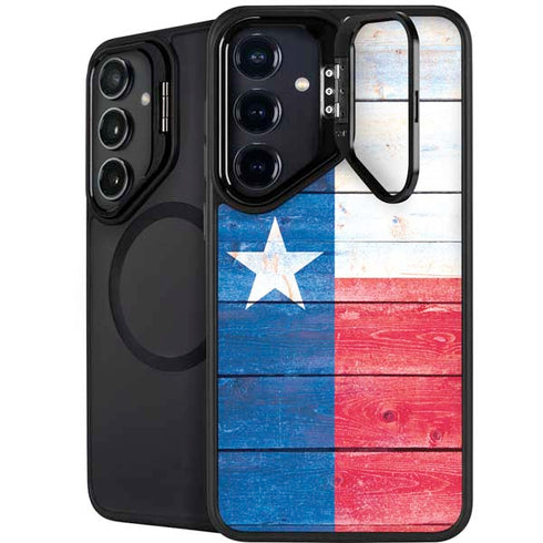 Texas Flag Light Wood Galaxy S25 Plus Kickstand Case