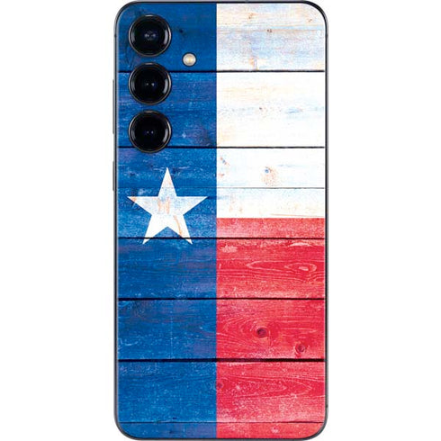 Texas Flag Light Wood Galaxy S25 Skin