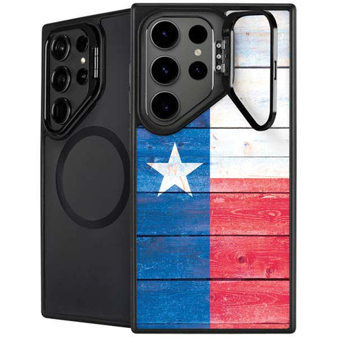 Texas Flag Light Wood Galaxy S24 Ultra Kickstand Case