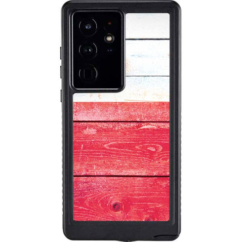 Texas Flag Light Wood Galaxy S24 Ultra Waterproof Case