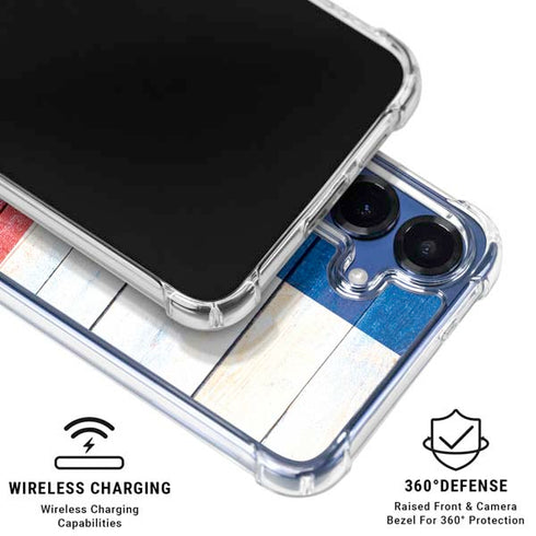 Texas Flag Light Wood Galaxy S25 Clear Case