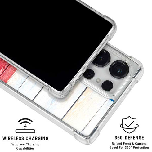 Texas Flag Light Wood Galaxy S25 Ultra Clear Case