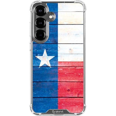 Texas Flag Light Wood Galaxy S26 Clear Case