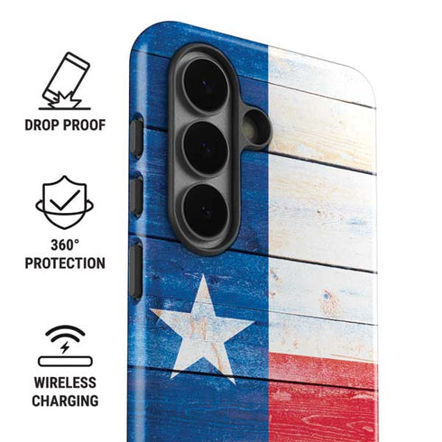 Texas Flag Light Wood Galaxy S26 Impact Case