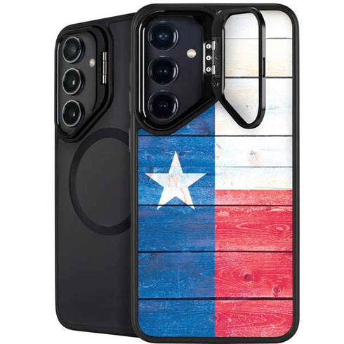 Texas Flag Light Wood Galaxy S26 Kickstand Case