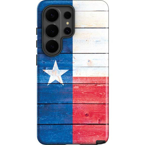 Texas Flag Light Wood Galaxy S26 Ultra Impact Case