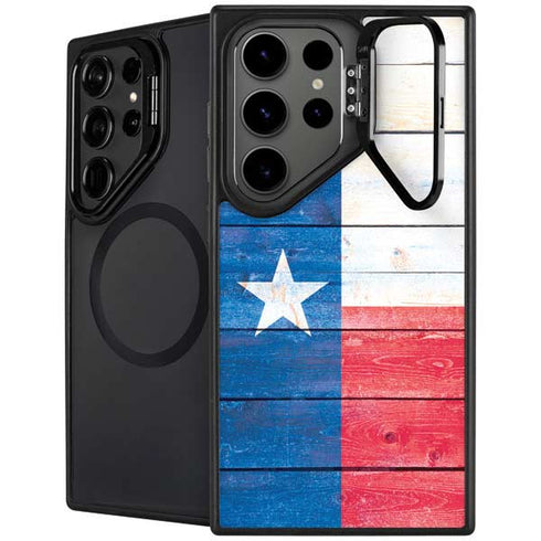 Texas Flag Light Wood Galaxy S26 Ultra Kickstand Case