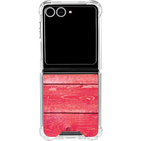 Texas Flag Light Wood Galaxy Z Flip7 Clear Case
