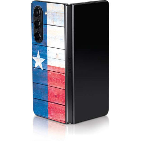 Texas Flag Light Wood Galaxy Z Fold5 5G Skin