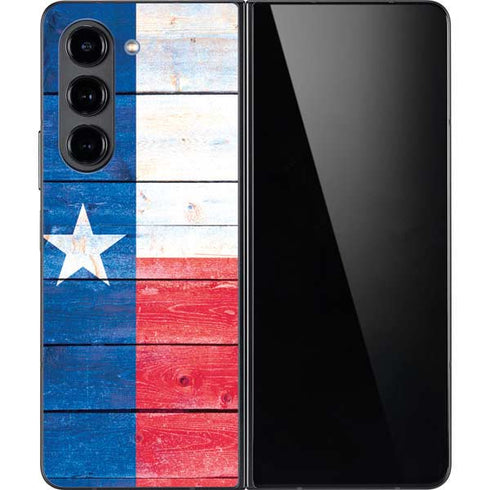 Texas Flag Light Wood Galaxy Z Fold5 5G Skin