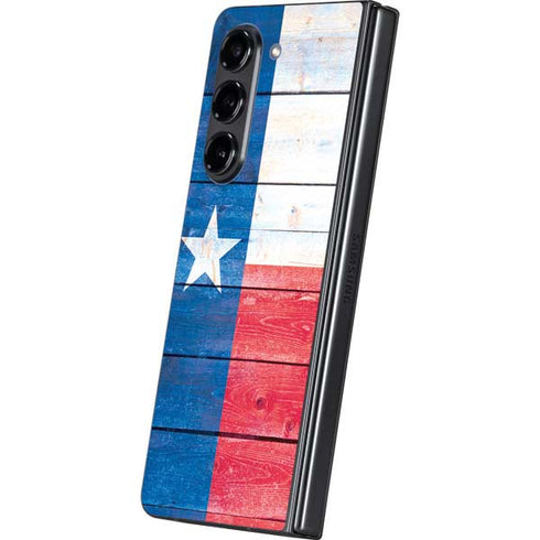Texas Flag Light Wood Galaxy Z Fold5 5G Skin
