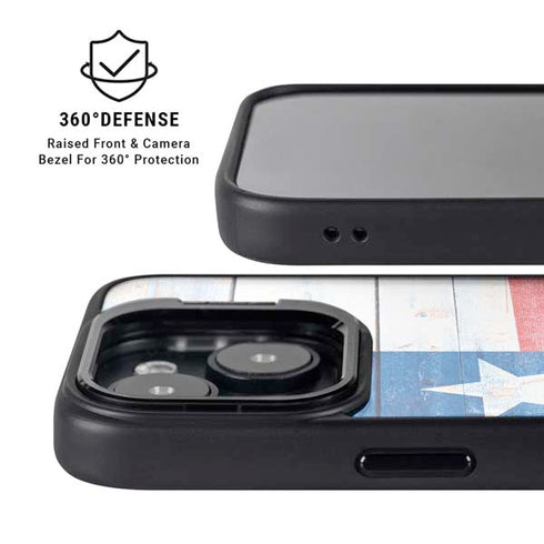 Texas Flag Light Wood iPhone 14 Kickstand Case