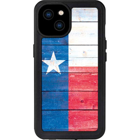Texas Flag Light Wood iPhone 15 Plus Waterproof Case
